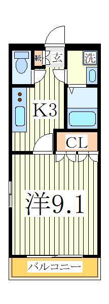 サニーコート南山B(1K/1階)の間取り写真
