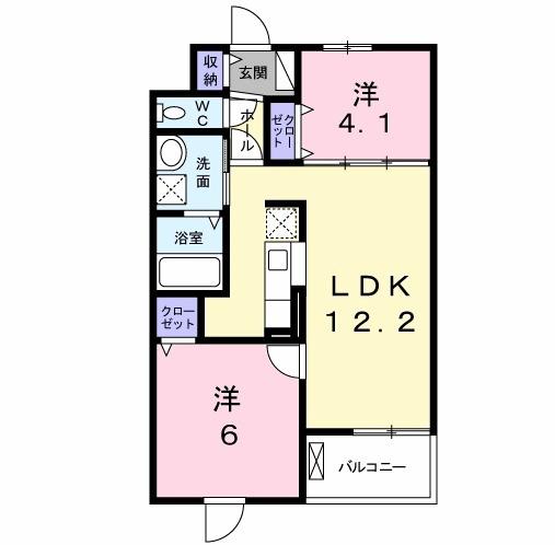 T&Nハピネス(2LDK/4階)の間取り写真
