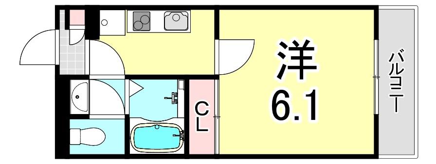 レオネクスト御影中町(1K/4階)の間取り写真