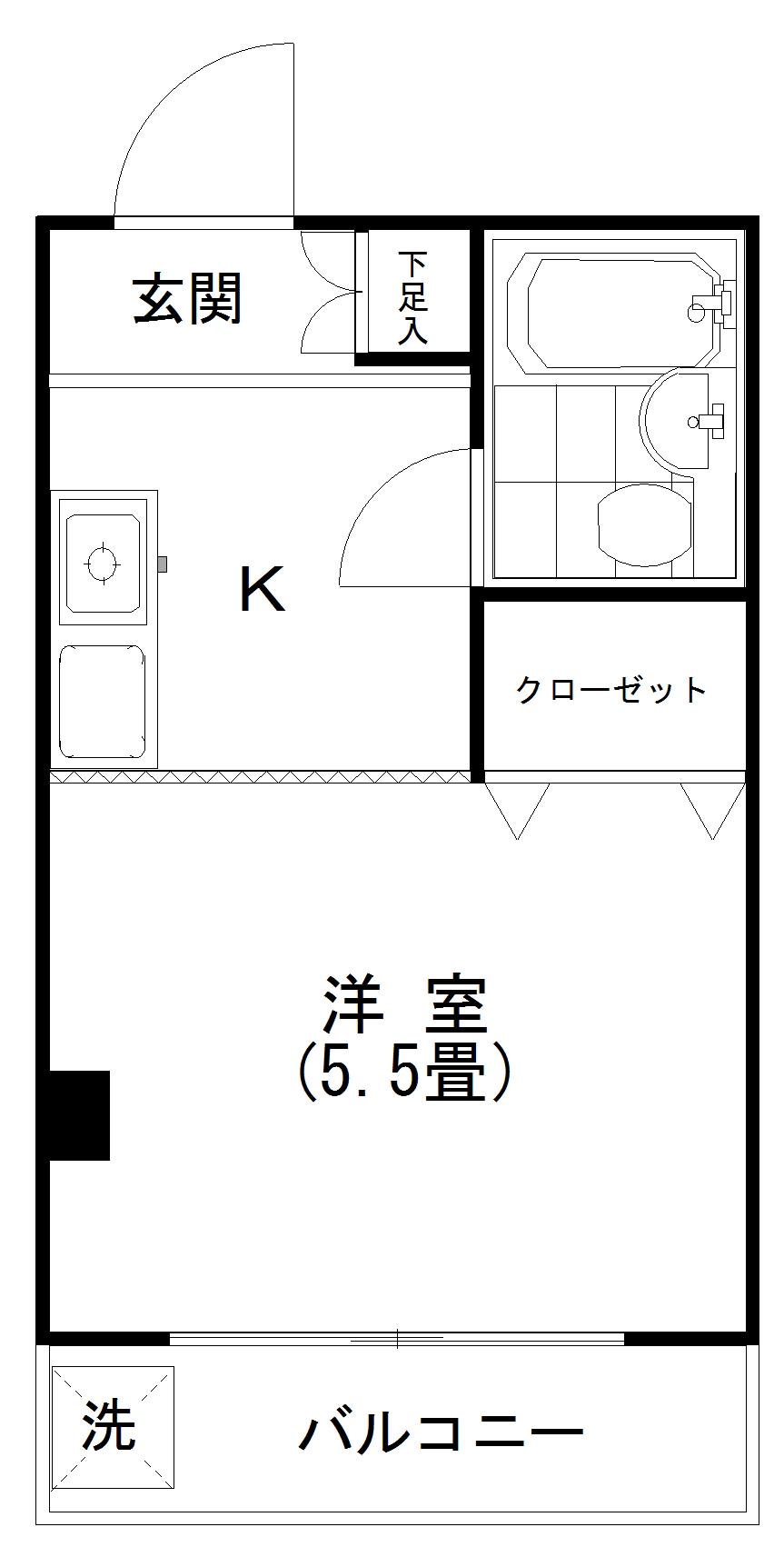 代々木フラット(1K/3階)の間取り写真