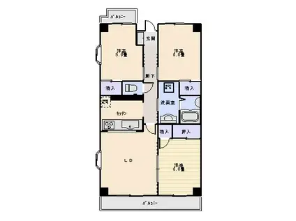 東伝ビル(3LDK/3階)の間取り写真