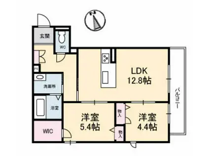 REGIO二番町(2LDK/1階)の間取り写真