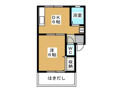 ＪＲ東海道本線 東静岡駅 徒歩36分 2階建 築33年(1DK/1階)の間取り写真