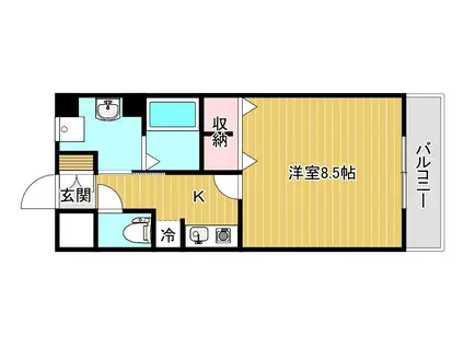 ファースト米山(1K/4階)の間取り写真