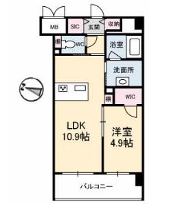 シャーメゾンステージ碧・慶万町(1LDK/5階)の間取り写真