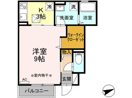 コーポ・マルマサ III(1K/1階)の間取り写真