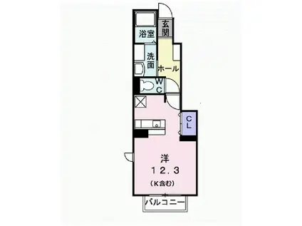 NOWLIFEB(ワンルーム/1階)の間取り写真