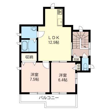 ONE`S ONE(2LDK/2階)の間取り写真