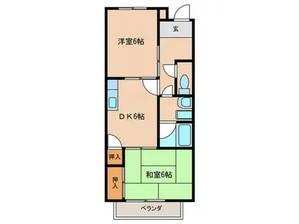 サープラスツ-京ヶ峰(2DK/2階)の間取り写真