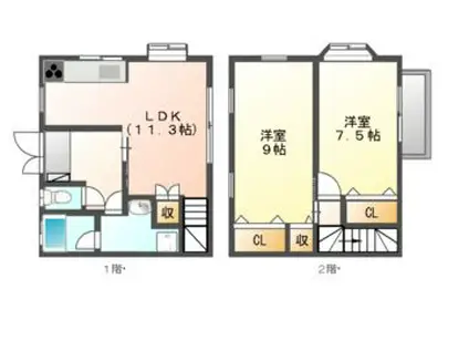 グリーンウィズ(2LDK/1階)の間取り写真