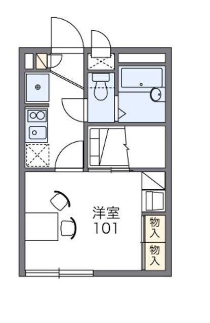 レオパレス相武台REST(1K/1階)の間取り写真