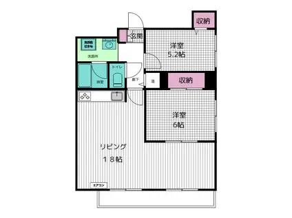 イトーピア鶴見(2LDK/6階)の間取り写真