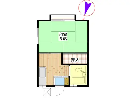 藤ハイツ(1K/2階)の間取り写真