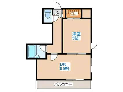 カセレリア 白石(1DK/6階)の間取り写真