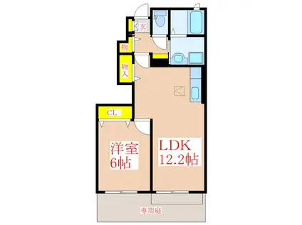 プロムナード・F(1LDK/1階)の間取り写真