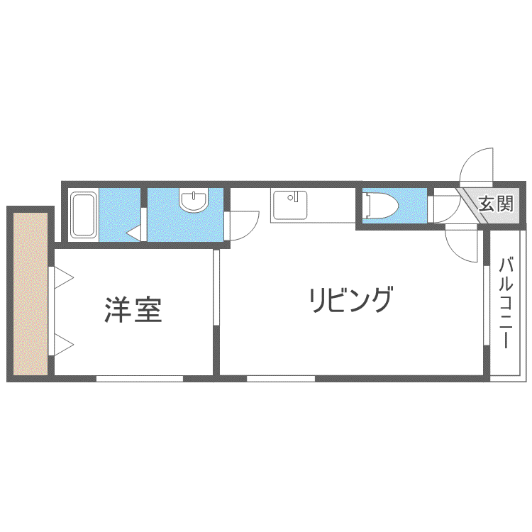 カームエンジェル(1LDK/3階)の間取り写真