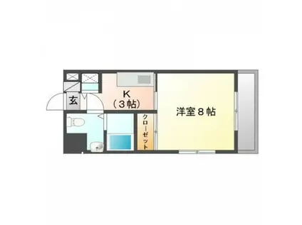 グラビスコート西原(1K/4階)の間取り写真