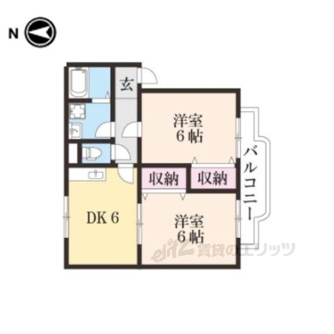 CREST SQUARE 1(2DK/2階)の間取り写真