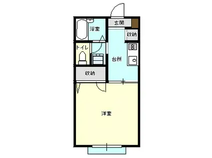 ディアスKII(1K/2階)の間取り写真