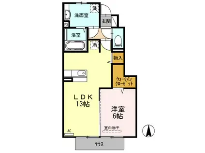 レグルス(1LDK/1階)の間取り写真