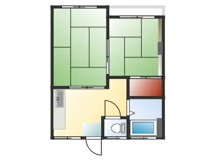 やまきマンション(2K/2階)の間取り写真