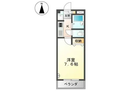 レジデンス松原(1K/1階)の間取り写真