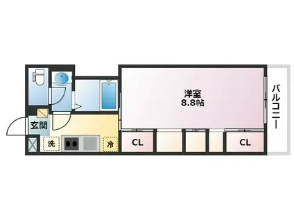 リブリ・シーサイドコート芦屋(1K/3階)の間取り写真