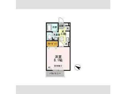 ラプンツェル(1K/1階)の間取り写真