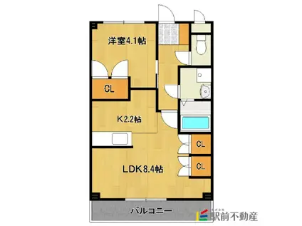 ルーラル石原(1LDK/2階)の間取り写真