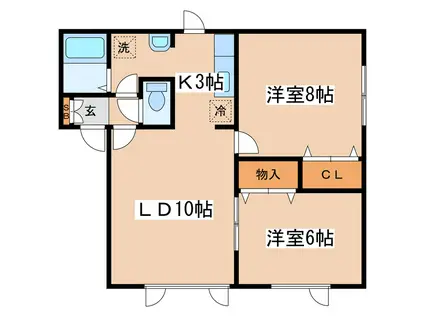 ドマーニ共栄(2LDK/2階)の間取り写真