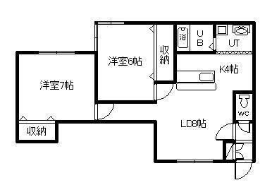 ハイツカトレアA(2LDK/2階)の間取り写真