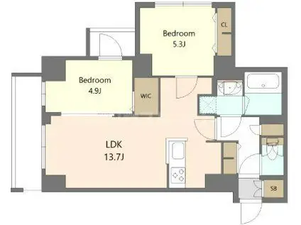 S-RESIDENCE高島平ASOLEA(2LDK/3階)の間取り写真
