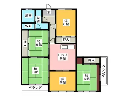 平和ビル(5LDK/3階)の間取り写真