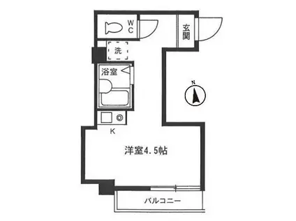 パインビル(ワンルーム/3階)の間取り写真