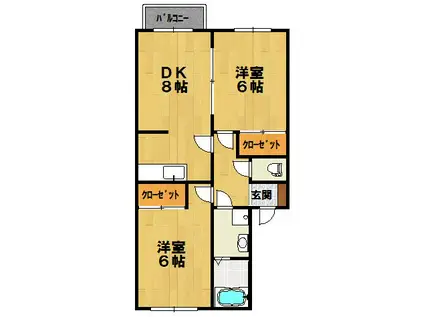 コーポ松南 6号(2DK/1階)の間取り写真