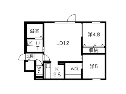 ブルーイング本町(2LDK/1階)の間取り写真