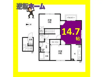 FOREST MAISON 山王(2LDK/2階)の間取り写真