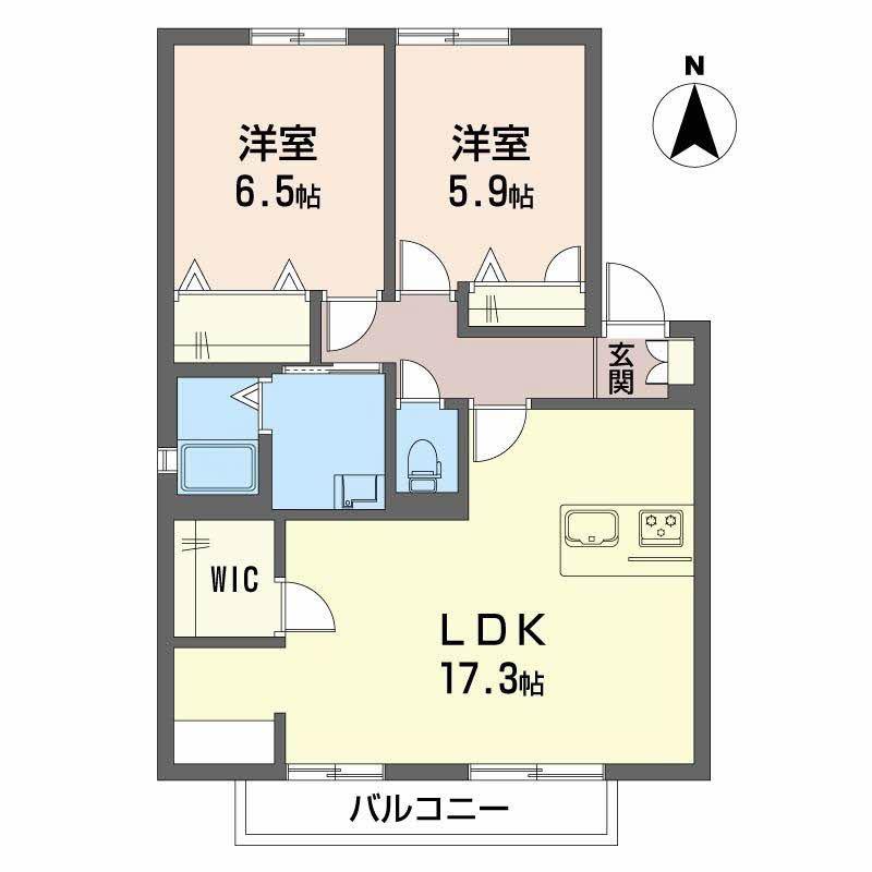グローリータウン(2LDK/1階)の間取り写真