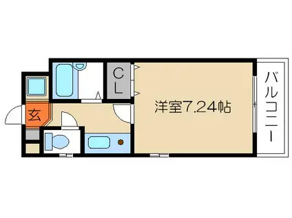 グランピア西陣(1K/3階)の間取り写真