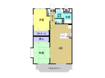 プチシャンス(2LDK/3階)の間取り写真