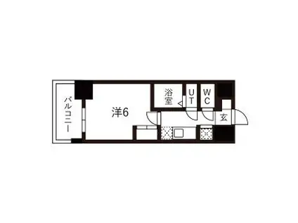 ワールドアイ大阪城イーストIII(1K/2階)の間取り写真