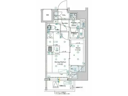 SYFORME WASEDA(1DK/9階)の間取り写真