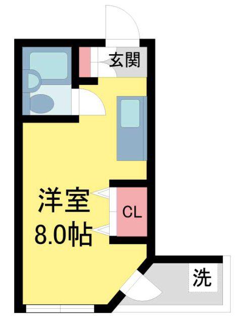 バラード47(ワンルーム/3階)の間取り写真