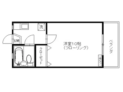 ファミーユフレール(1K/1階)の間取り写真