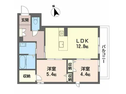 REGIO二番町(2LDK/1階)の間取り写真