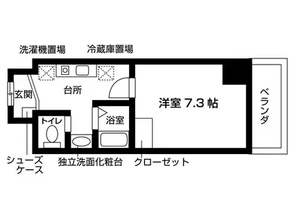 フォルトゥーナ上前津(1K/3階)の間取り写真
