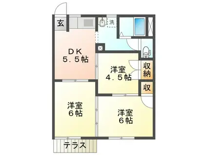 ファミリエル(3DK/1階)の間取り写真