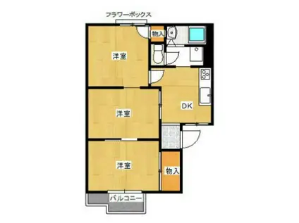 アーバンハウス気噴(3DK/2階)の間取り写真