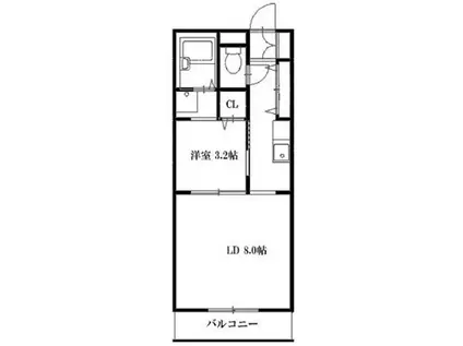 エステート逗子(1LDK/2階)の間取り写真