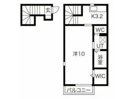 GRAND-JETEグランージュテ(1K/2階)の間取り写真